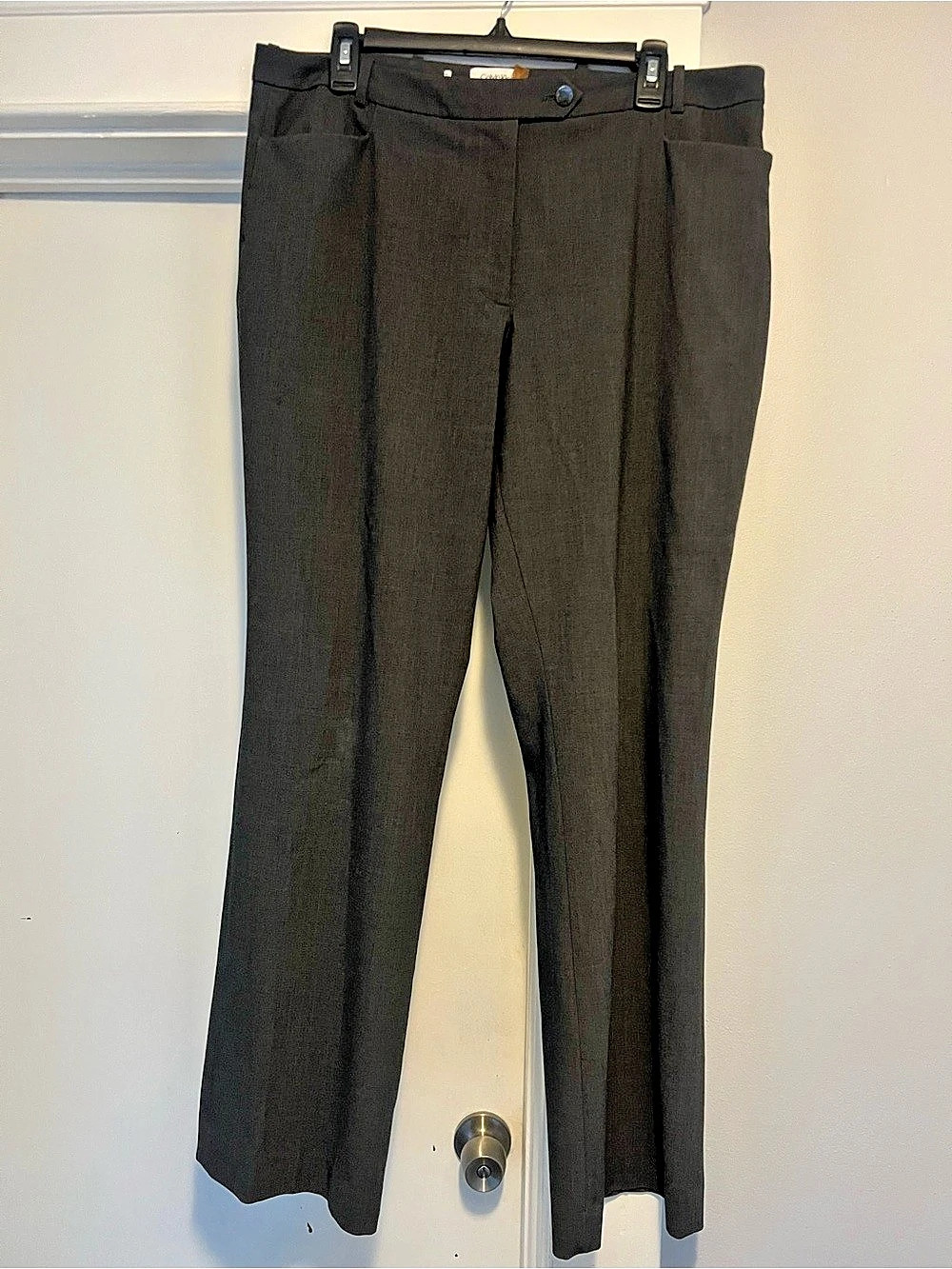 Calvin Klein Modern Fit Dress Pants Straight Leg Dark Grey Size 12. Tall Girl Fr